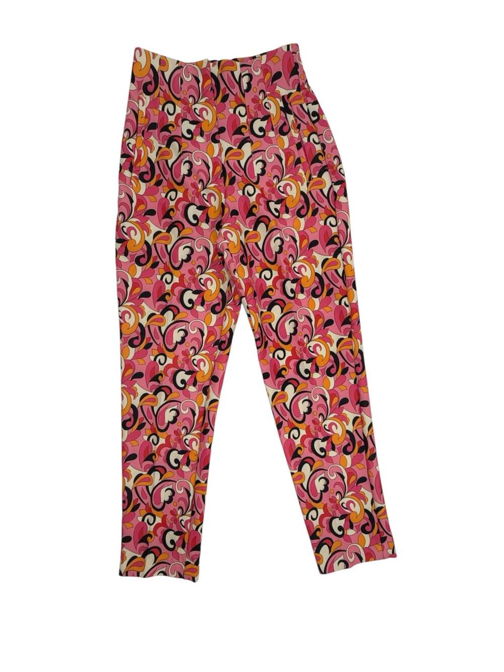 Zara Retro Paisley Print High Waisted Tapered Pants size XS